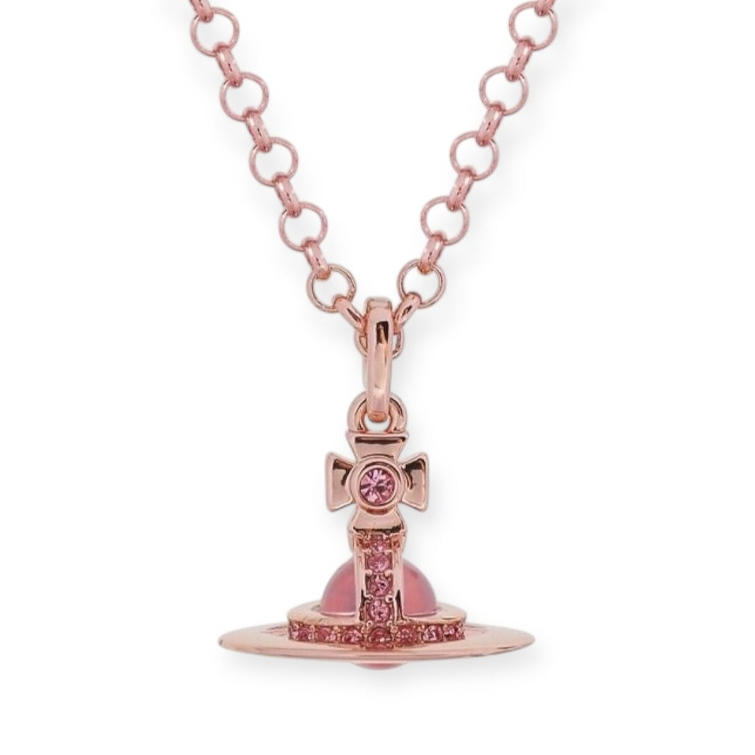 6MM Petite Saturn Orb Pendant Necklace (25 Colors)