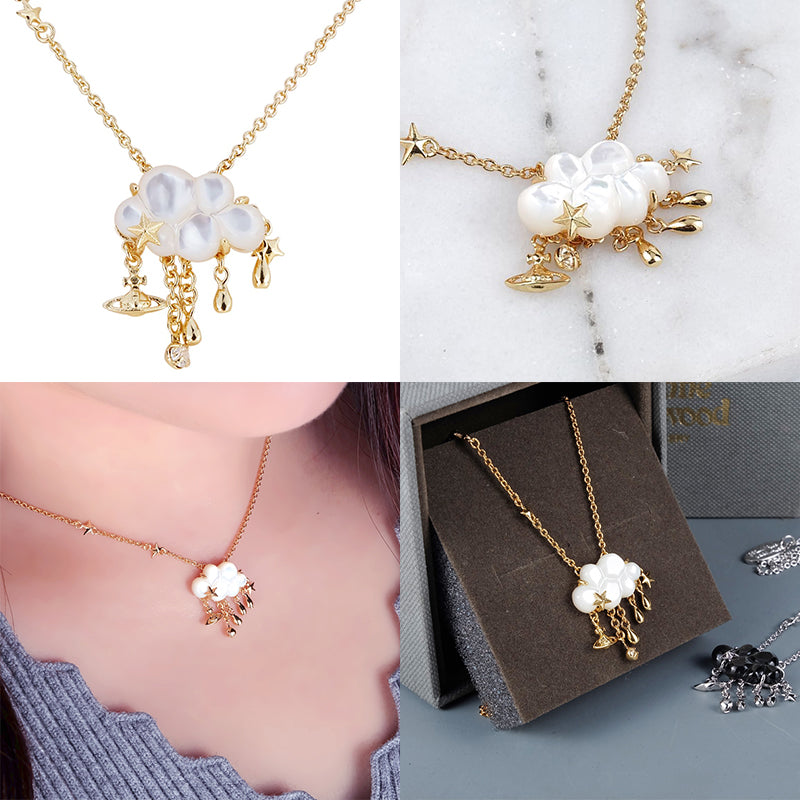 Rain Cloud Charm Pendant Necklace (2 Colors)