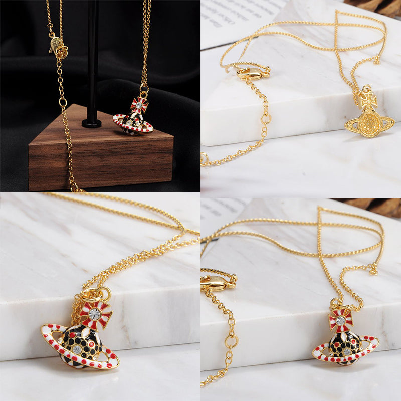 Multicolor Circus Polka Dot Design Orb Pendant Necklace (4 Colors)