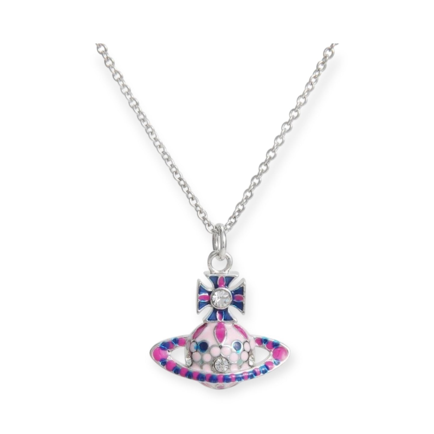 Multicolor Circus Polka Dot Design Orb Pendant Necklace (4 Colors)