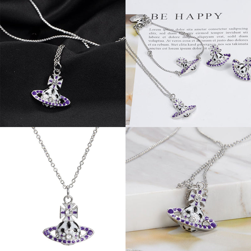 Multicolor Circus Polka Dot Design Orb Pendant Necklace (4 Colors)