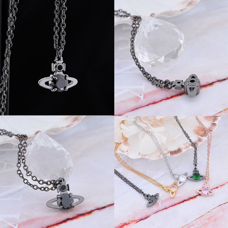Mini Gem Stud Orb Pendant Necklace (5 Colors)