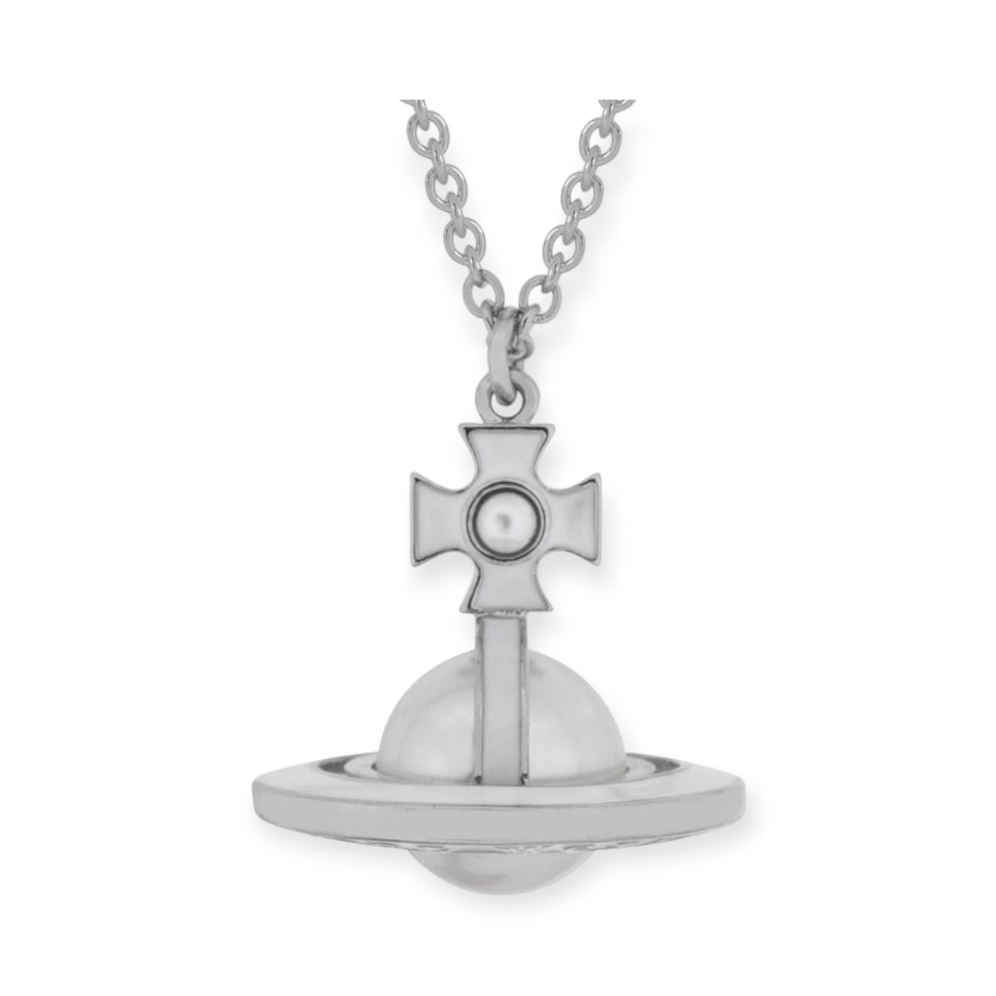 Milky Outline Design Pearl Orb Pendant Necklace Gold & Silver (2 Colors)