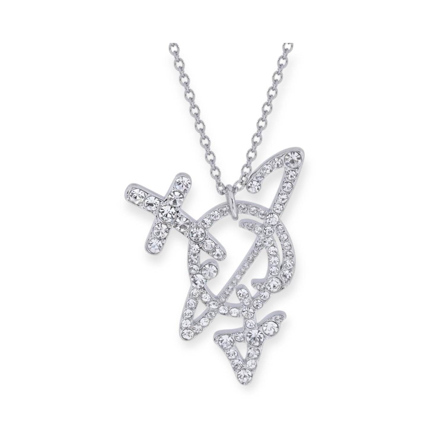 Redesigned Gem Encrusted 2D Orb Pendant Necklace (3 Colors)