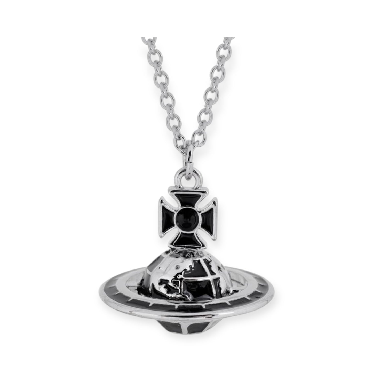 Earth Globe Abstract Design Orb Pendant Necklace (4 Colors)