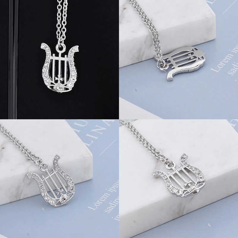 Gem Studded Horseshoe Orb Pendant Gem Necklace Gold & Silver (2 Colors)