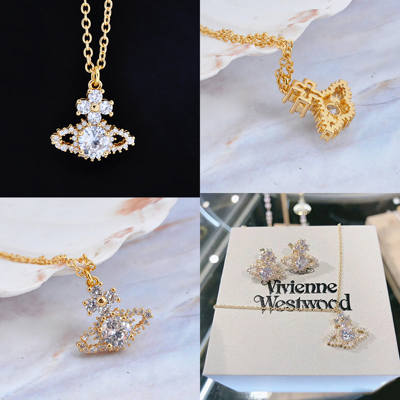 Crystallised Abstract Gem Studded Pendant Orb Necklace (3 Colors)