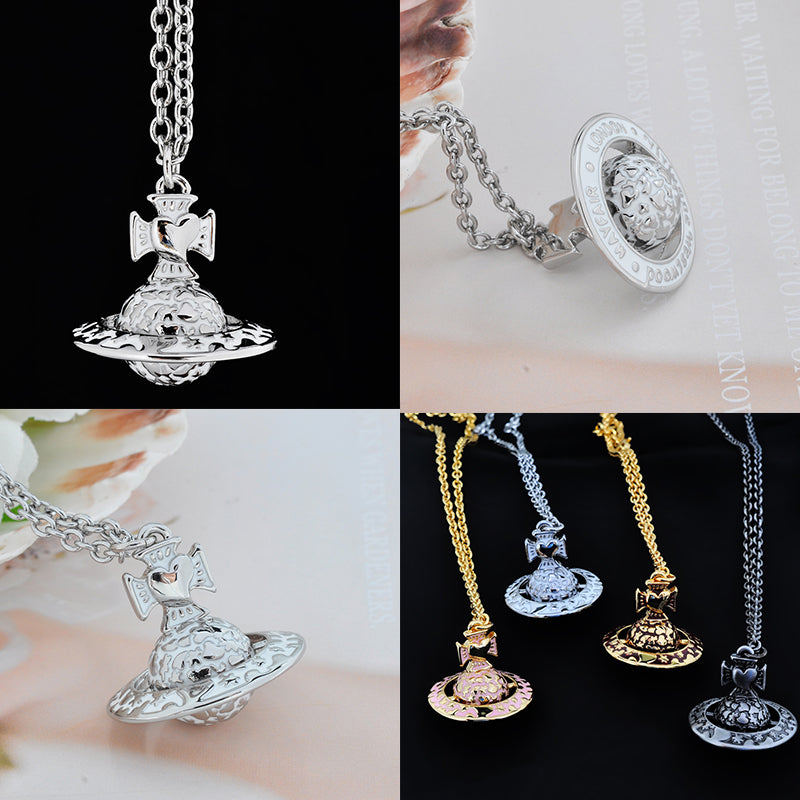 Graffiti Pattern Orb Pendant Necklace (4 Colors)