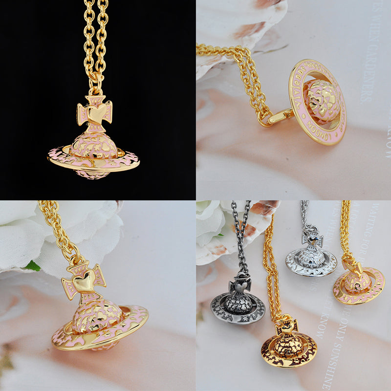 Graffiti Pattern Orb Pendant Necklace (4 Colors)