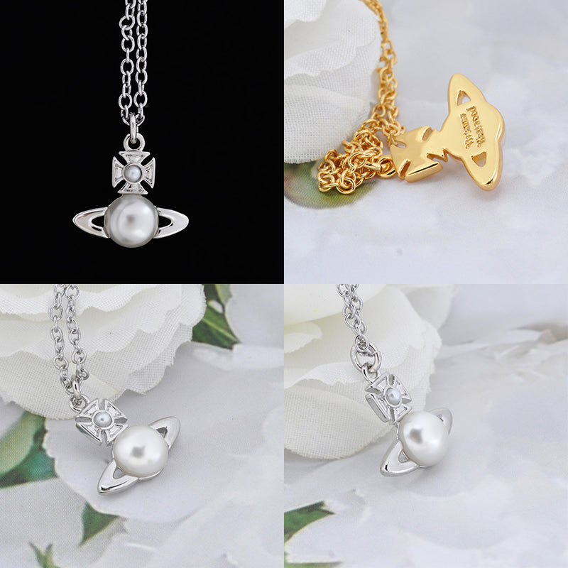 Mini Pearl Orb Pendant Necklace Gold & Silver (2 Colors)