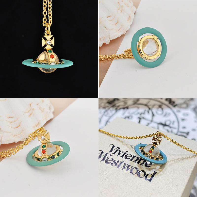 Colorful Gem 10MM 3D Abstract Orb Pendant Necklace (5 Colors)