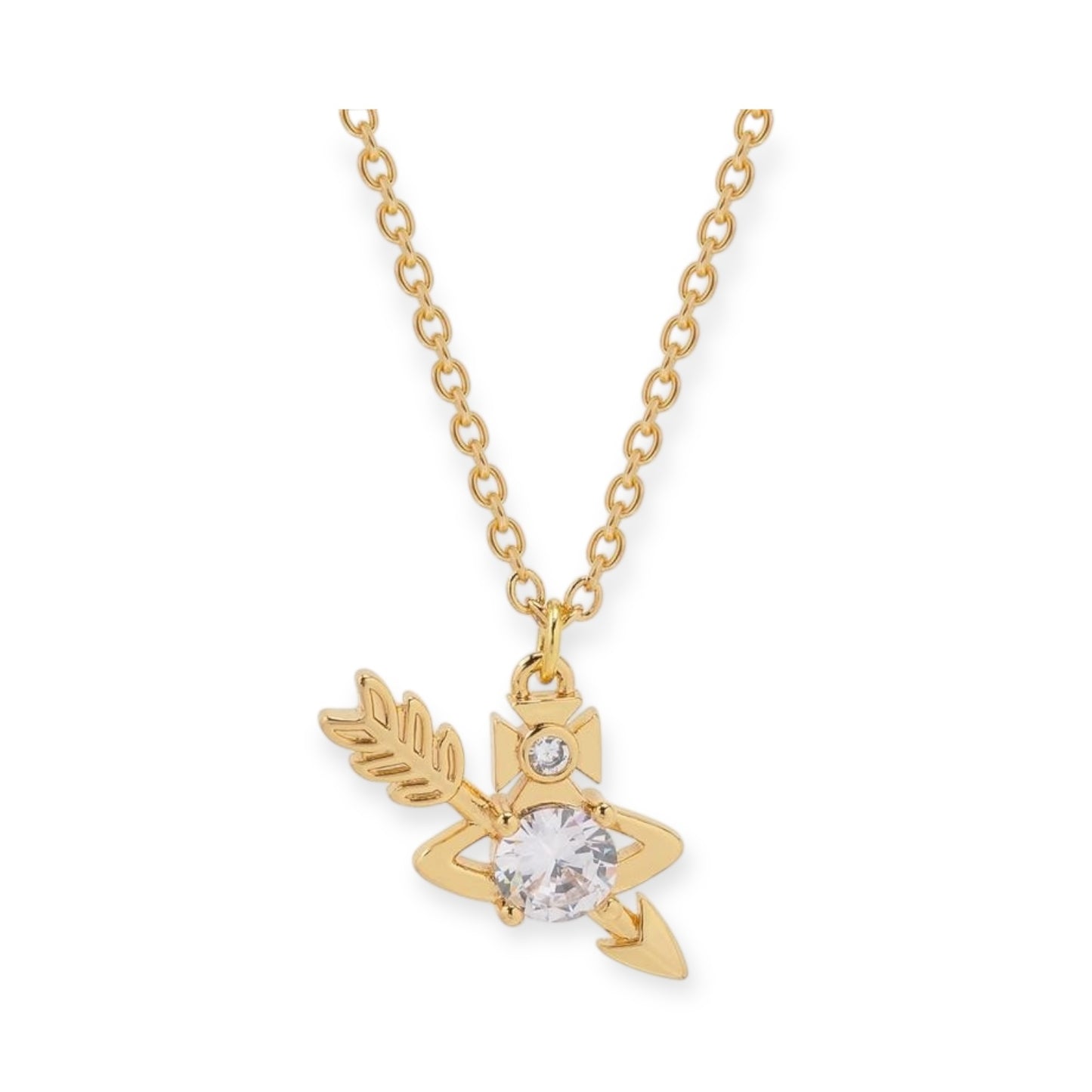 Orb Arrow Gem Pendant Necklace Gold & Silver (2 Colors)