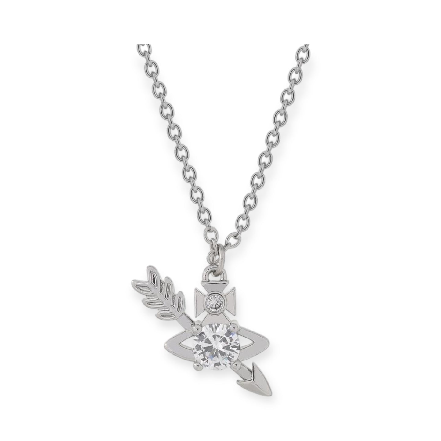 Orb Arrow Gem Pendant Necklace Gold & Silver (2 Colors)