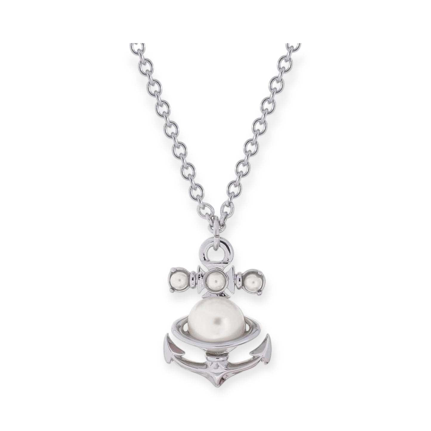 Anchor Pearl Pendant Necklace Gold & Silver (2 Color)