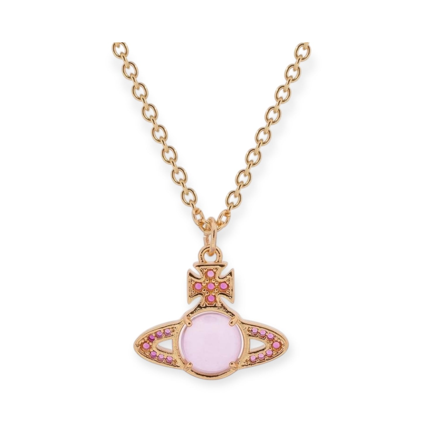 Colorful Studded Gem Orb Pendant Necklace (5 Colors)