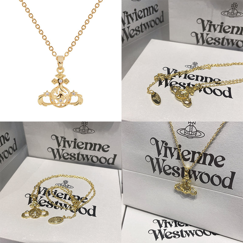 Abstract Gapped Orb Pendant Gem Star Details Necklace Gold & Silver (2 Colors)