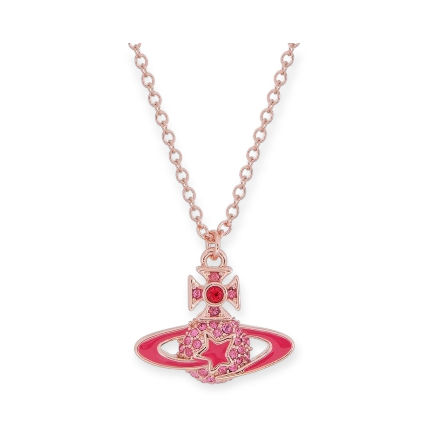Shooting Star Mini Gem Studded Orb Pendant Necklace (5 Colors)