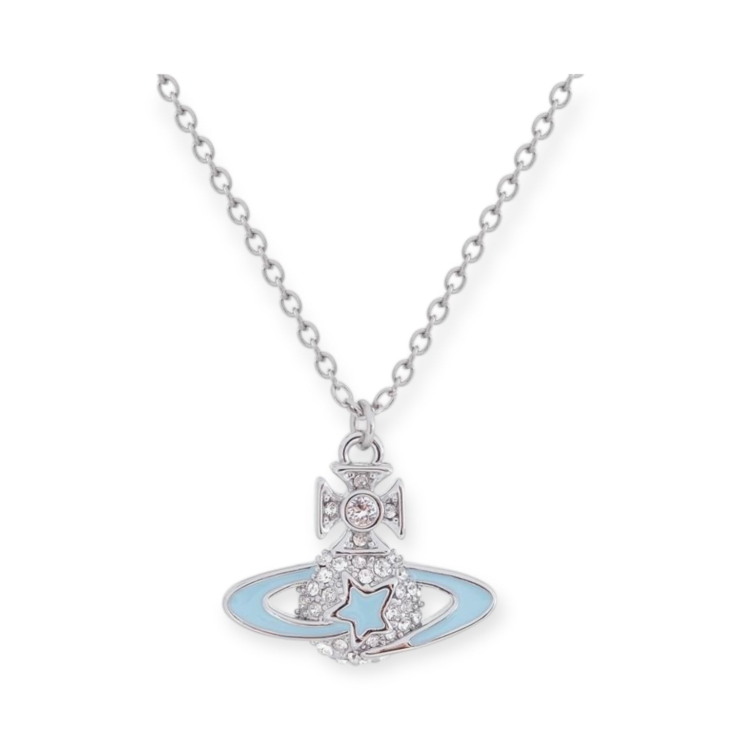 Shooting Star Mini Gem Studded Orb Pendant Necklace (5 Colors)