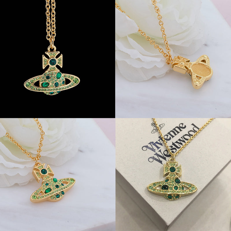 Colored Multi Gemstone Orb Pendant Necklace (6 Colors)