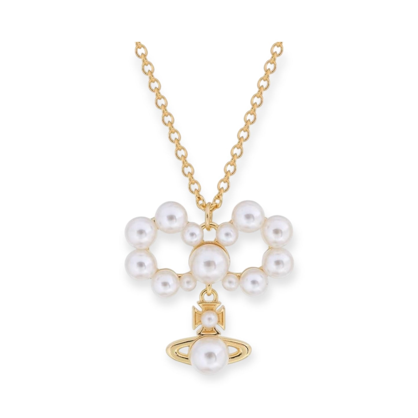 Mini Pearl Orb Pendant Hanging Pearl Ribbon Gold & Silver Necklace (2 Colors)