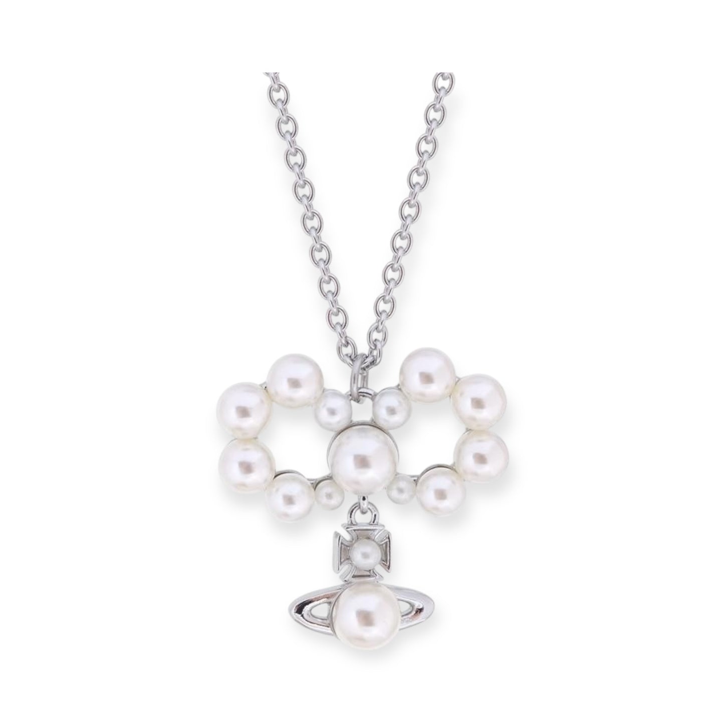 Mini Pearl Orb Pendant Hanging Pearl Ribbon Gold & Silver Necklace (2 Colors)