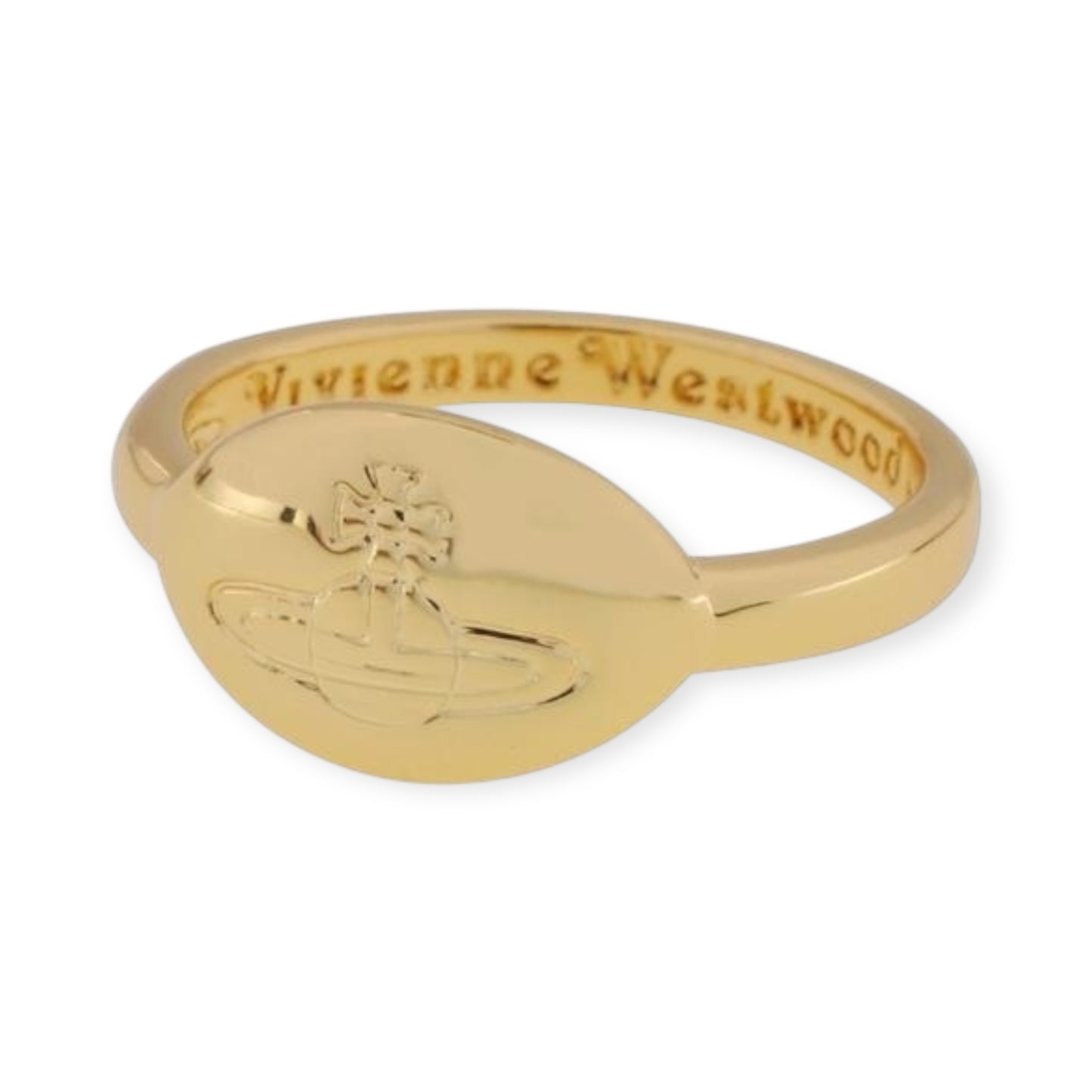 Flat Oval Shape Orb Engraved Design Stamp Signet Ring (4 colors)