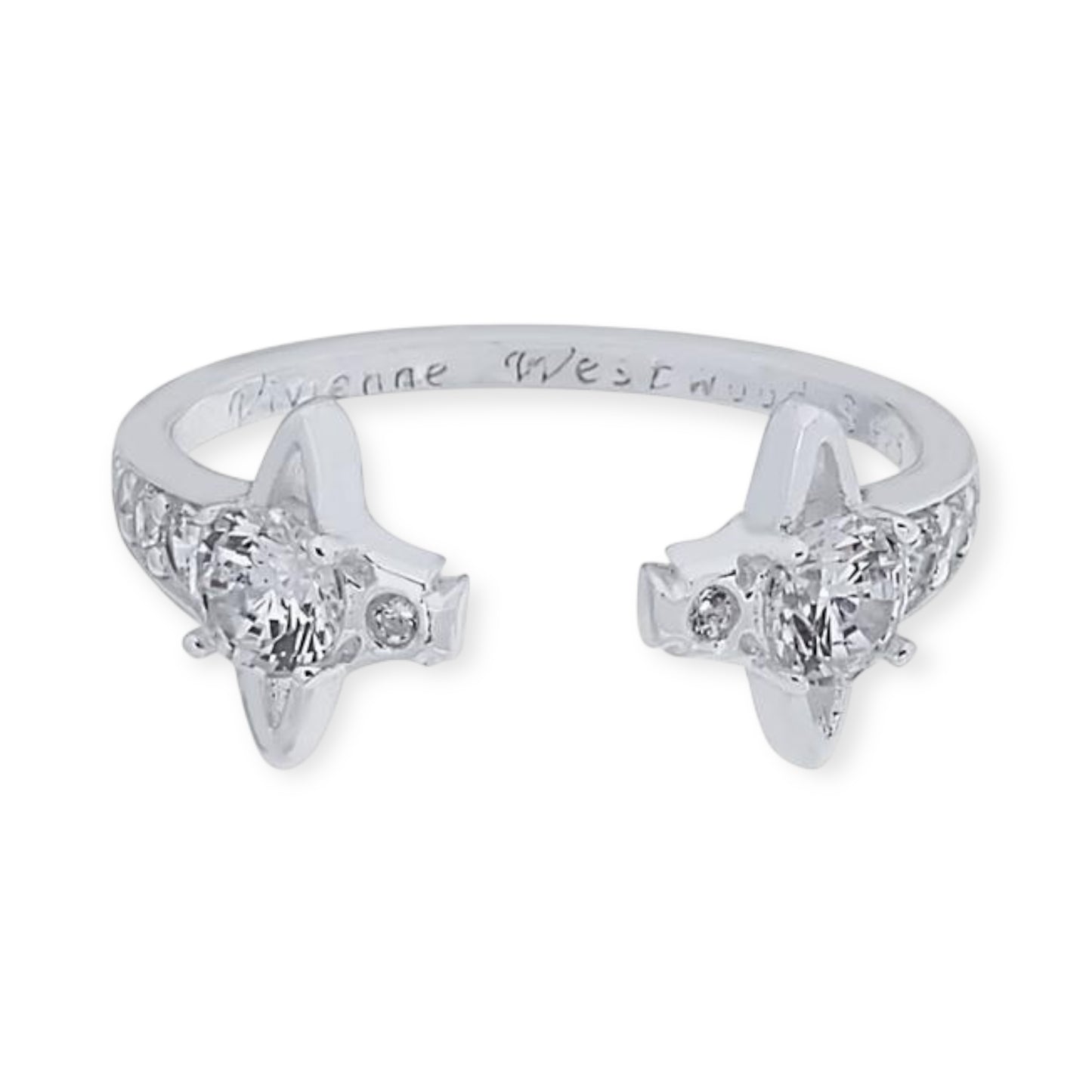 Double Mini Orb Gem Stud Open End Ring (4 colors)