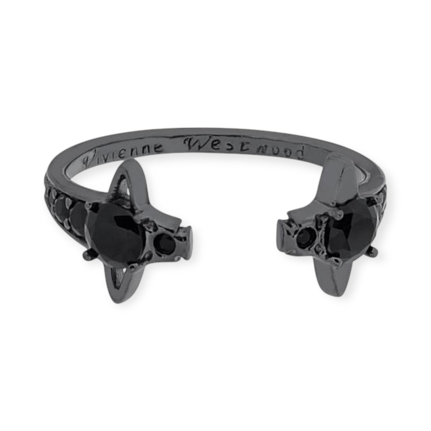 Double Mini Orb Gem Stud Open End Ring (4 colors)