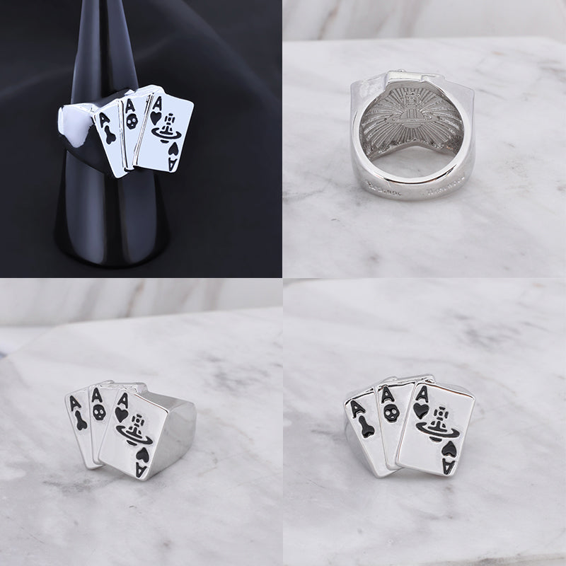 Multi Playing Cards Gold & Silver Ring (2 colors)