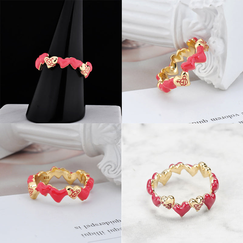 Multi Repeated Heart Ring (4 colors)