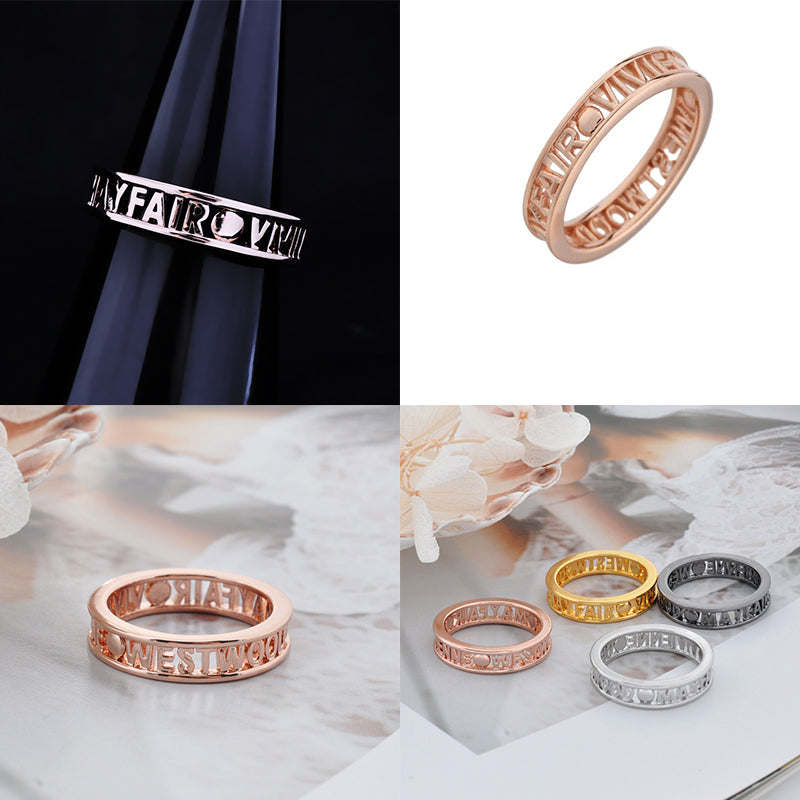 Double Rim Spellout Statement Dot Ring (4 colors)