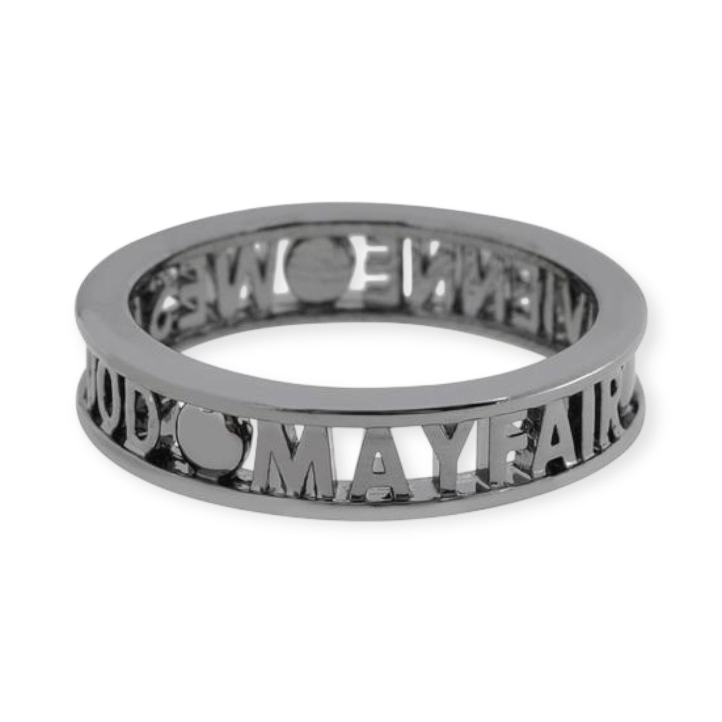 Double Rim Spellout Statement Dot Ring (4 colors)