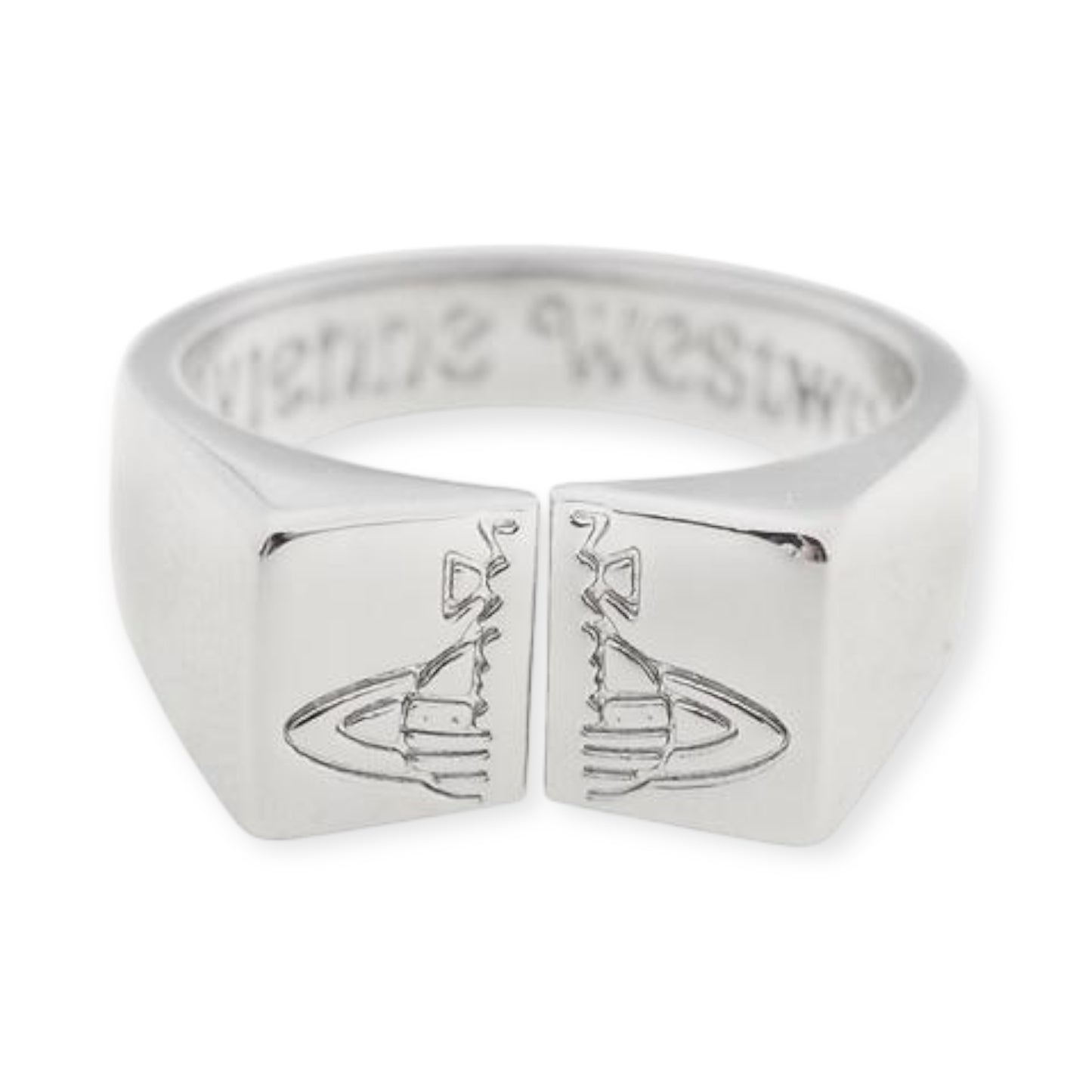 Split Block Design Engraved Orb Ring (3 Colors)