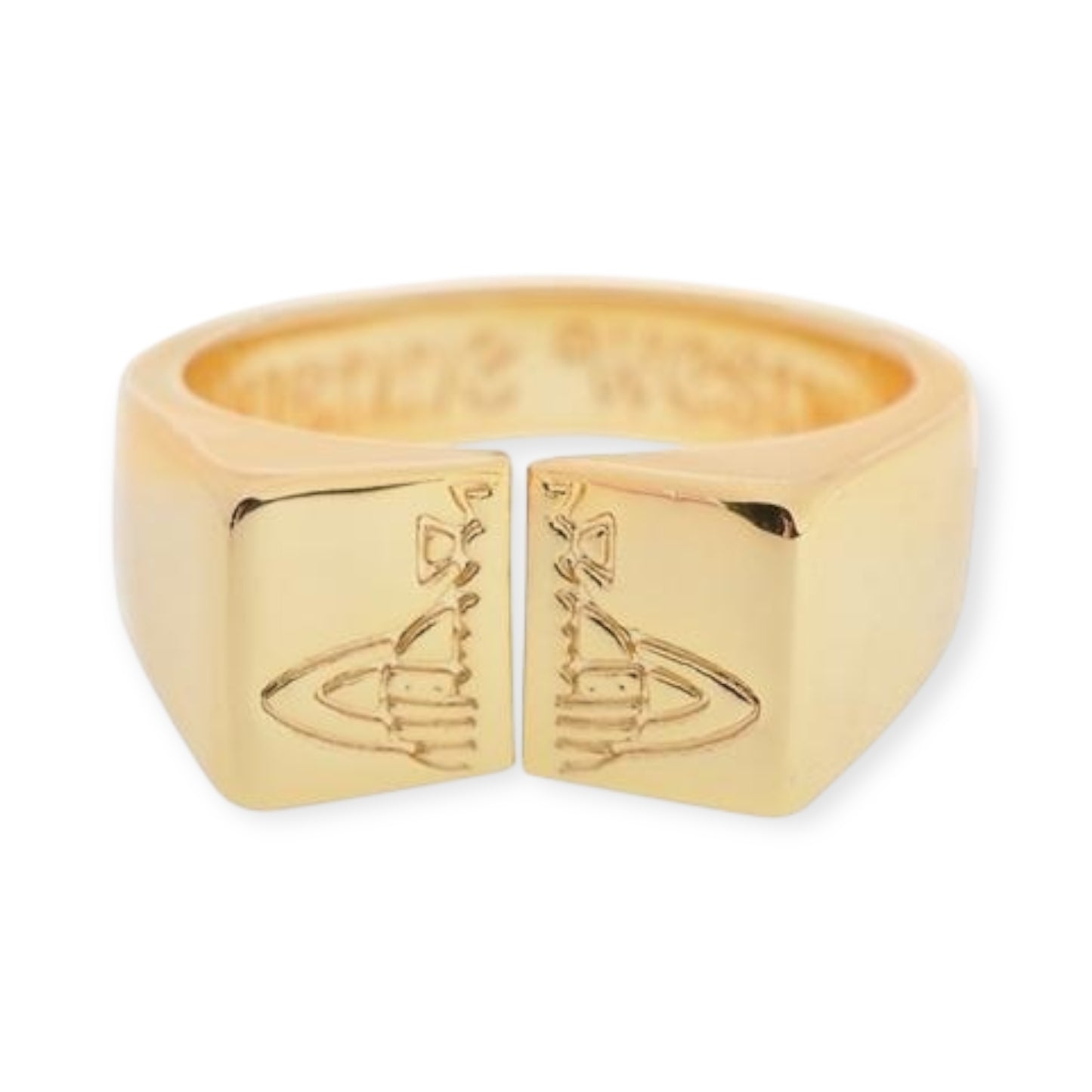 Split Block Design Engraved Orb Ring (3 Colors)