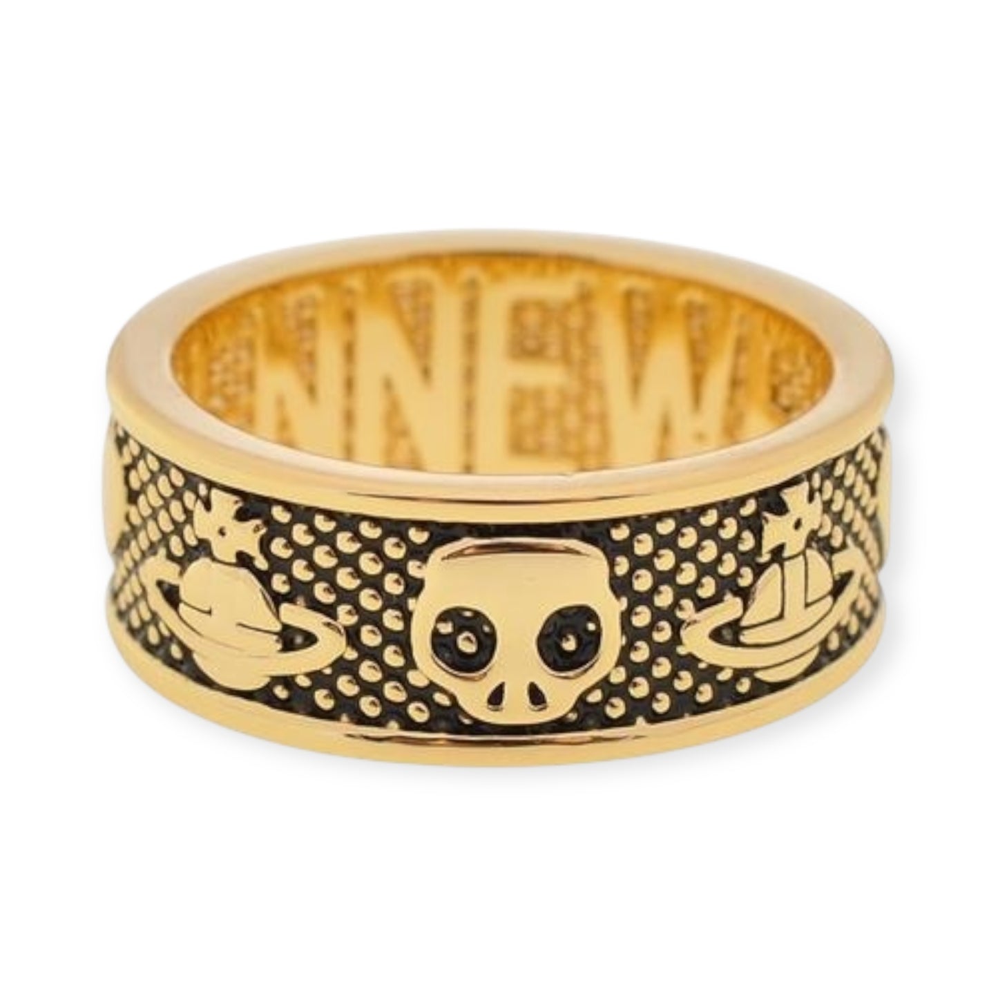 Multi Dot Dotted Symbol Abstract Engraved Orb Design Ring (3 Colors)