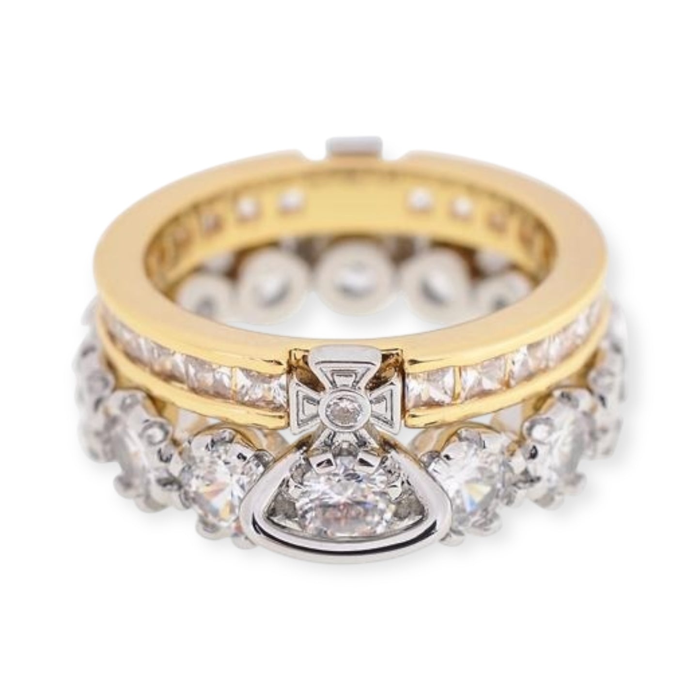 Double Layer Detachable Gem Orb Ring (3 colors)