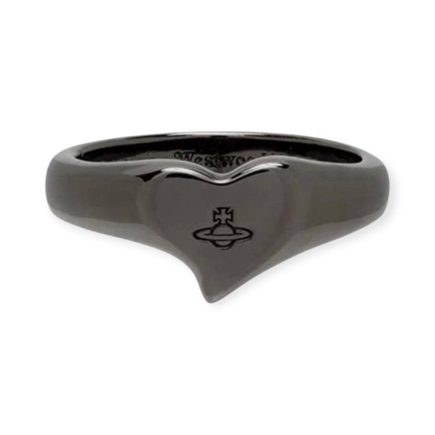 Heart Staple Shape Orb Engraved Ring (3 colors)