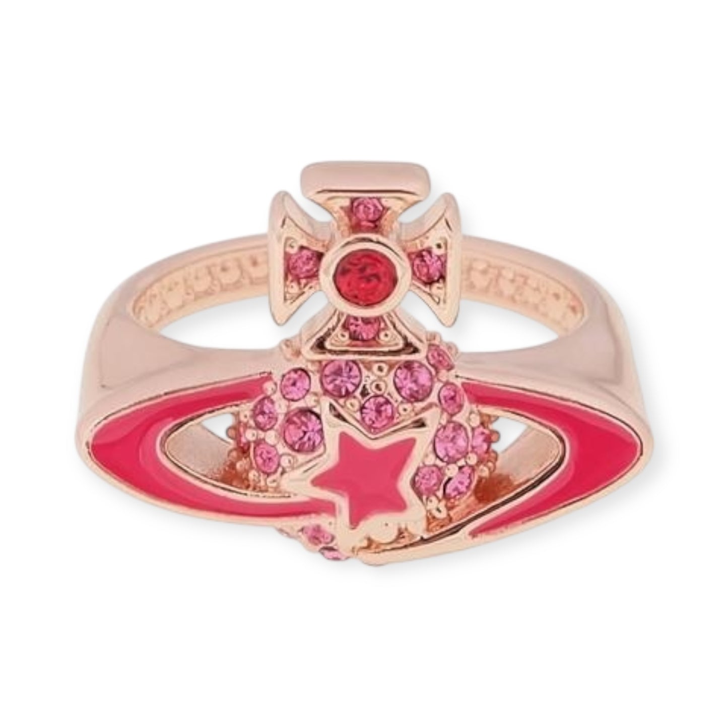 Shooting Star Mini Gem Studded Orb Pendant Ring (5 Colors)