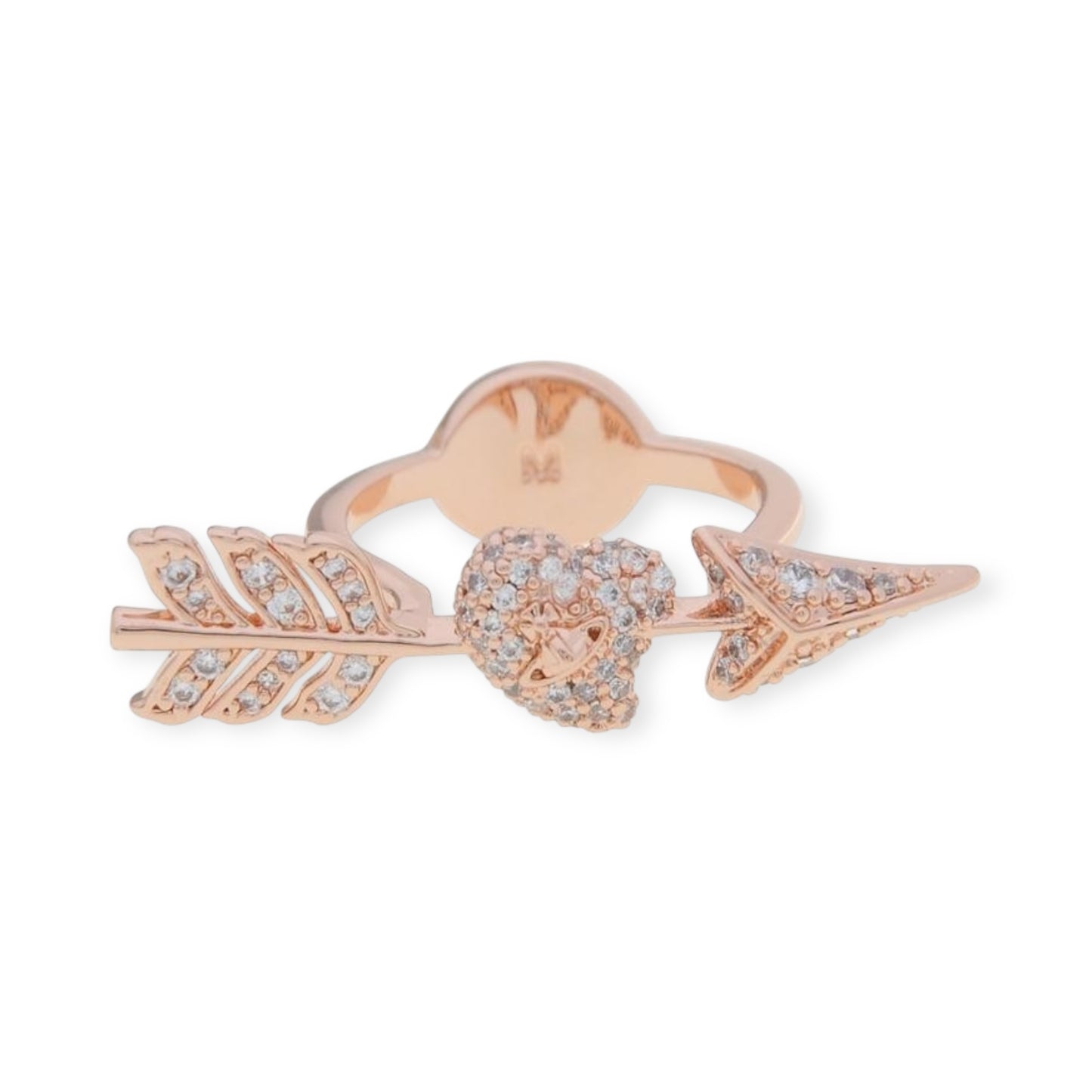 Studded Cupid Heart Arrow Orb Design Ring (3 Colors)