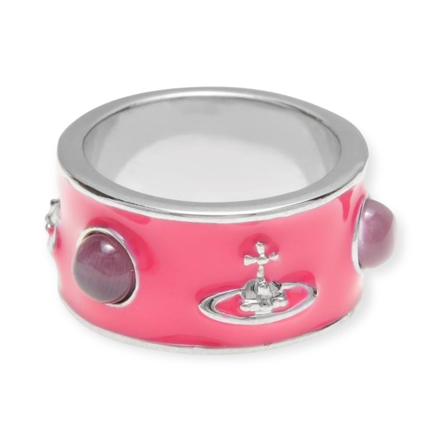 Abstract Gemstone Lacquer Orb Stud Ring (8 Colors)