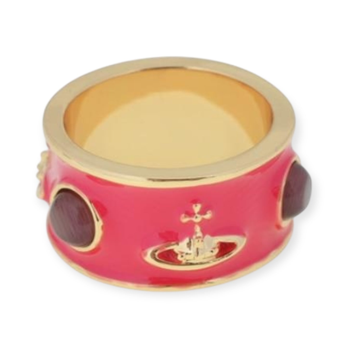 Abstract Gemstone Lacquer Orb Stud Ring (8 Colors)