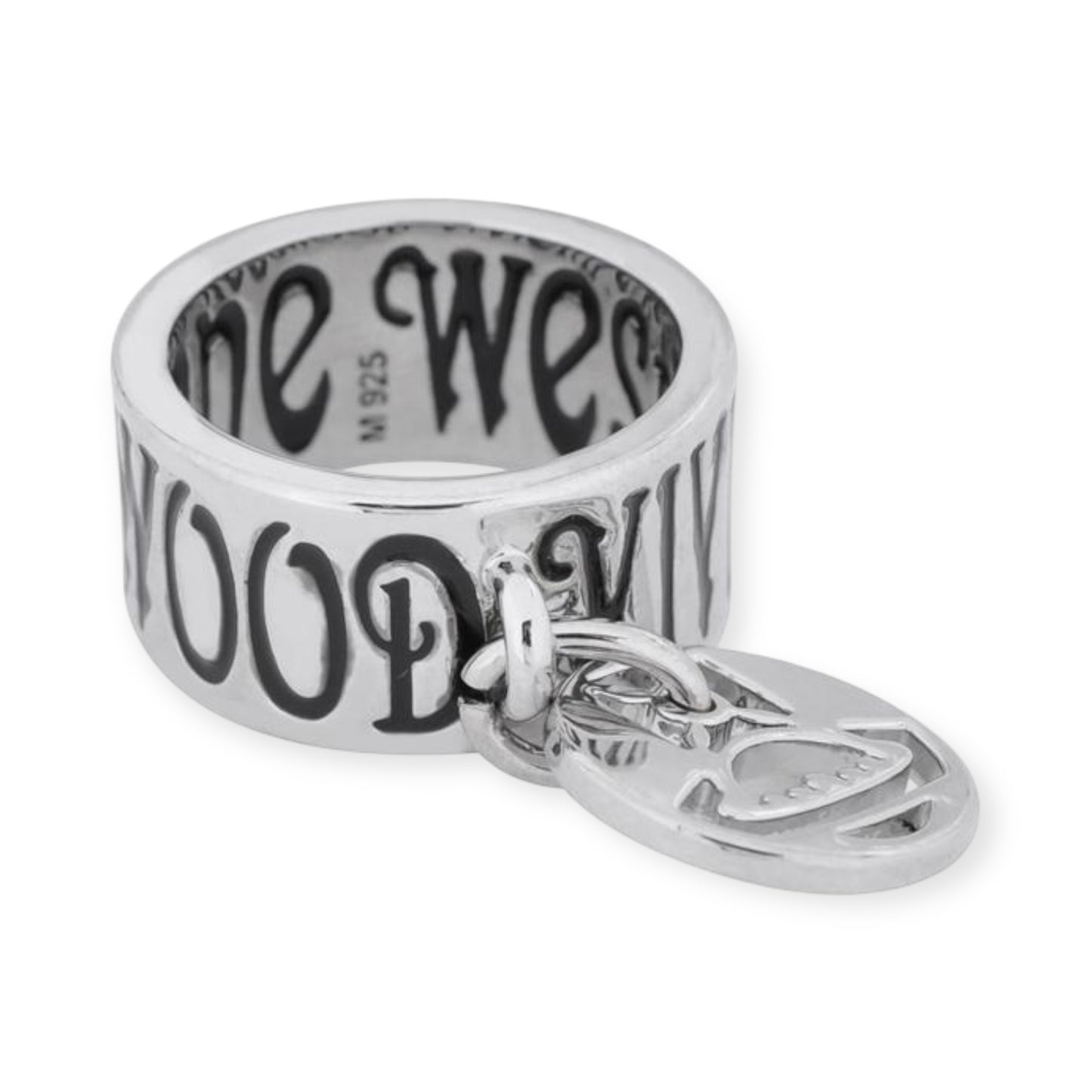 Spellout Text Hanging Cutout Orb Design Gold & Silver Ring (2 Colors)