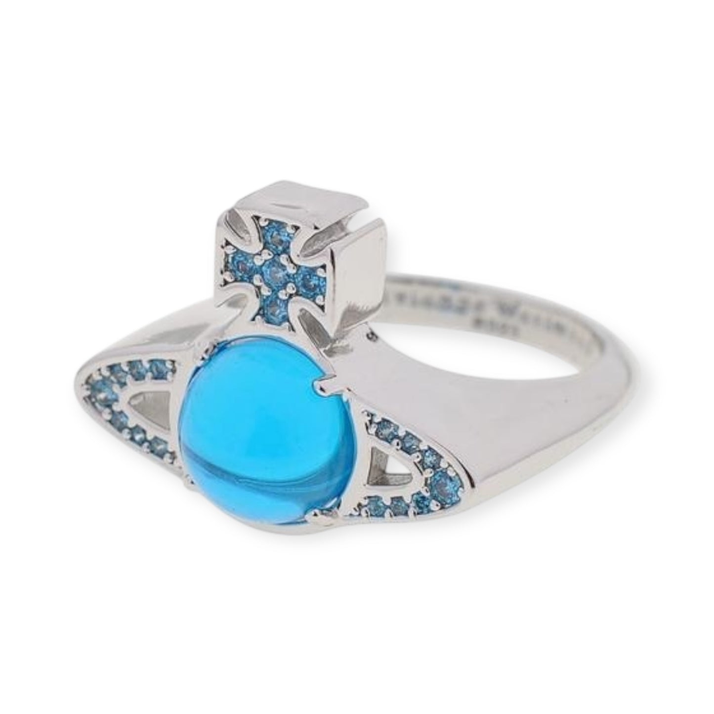Colorful Studded Gem Orb Pendant Ring (4 Colors)