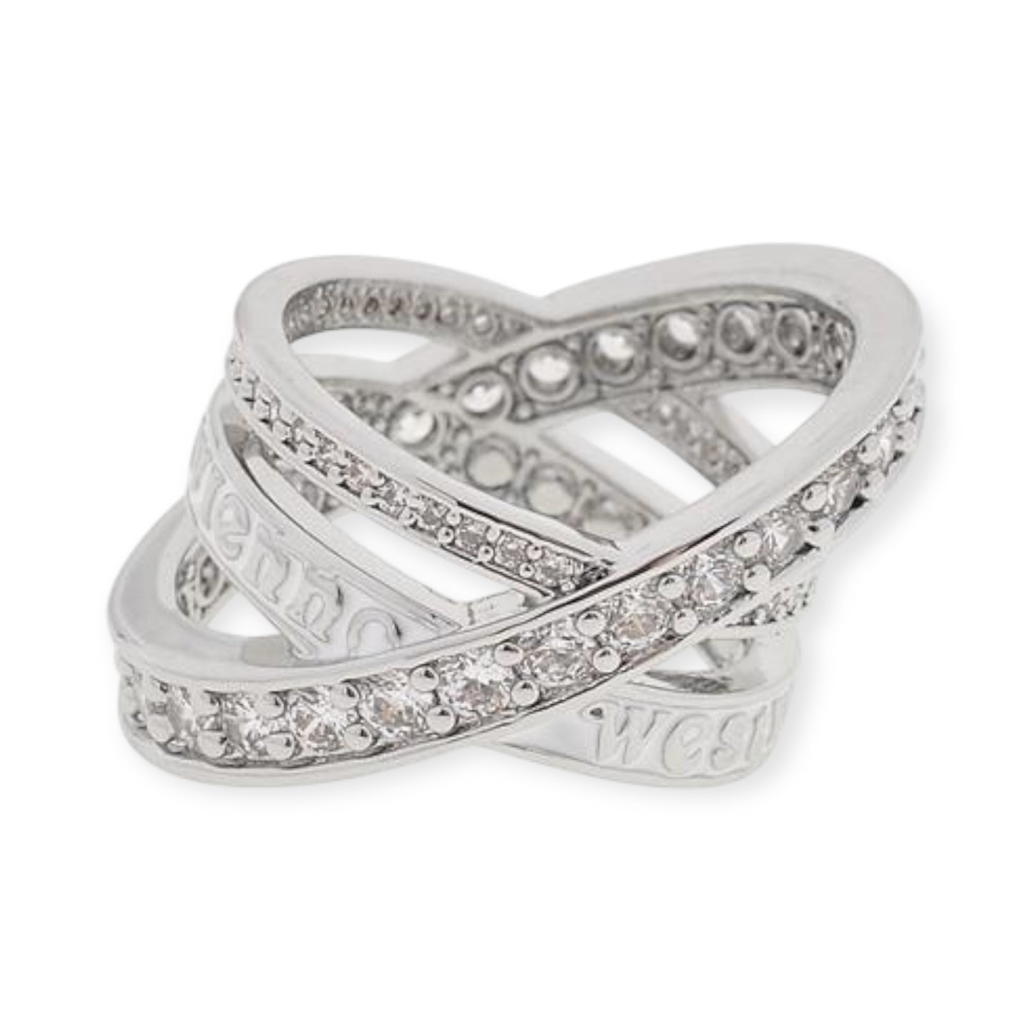 Gem Studded Triple Layer Spiral Eternity Ring (3 Colors)