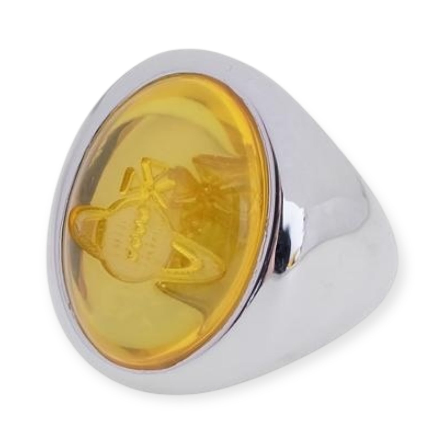 Colorful Gem Stamp Seal Signet Orb Design Ring (3 Colors)