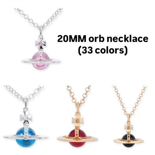 20MM Medium Saturn Orb Pendant Necklace (33 Styles)